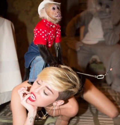 Miley Cyrus Twerked With a Monkey on Her Back