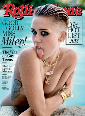 Miley Cyrus Goes Topless for Rolling Stone Magazine October 2013 Issue
