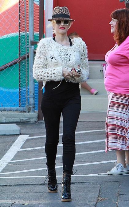 Gwen Stefani Steps Out in Tight Ensemble Showing Tiny Baby Bump 