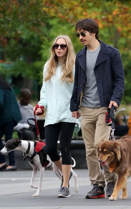 Amanda Seyfried & Justin Long: Pooch-Walking Pals