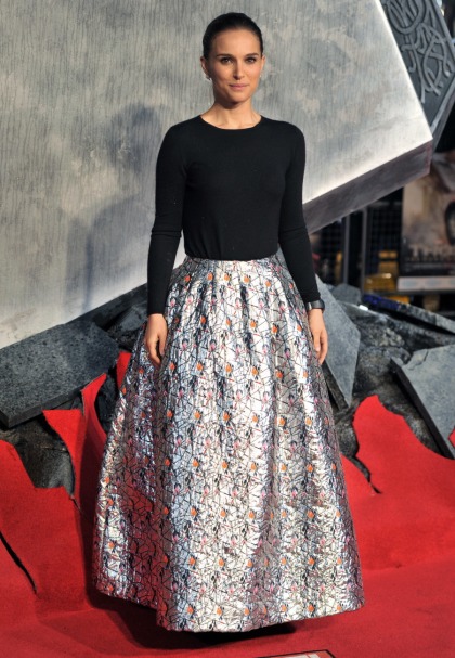 Natalie Portman in Dior for the UK 'Thor' premiere: cute or a baked potato disaster'