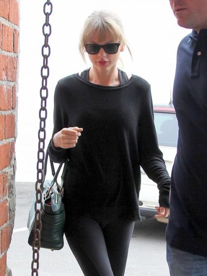 Taylor Swift Comes Home from the Gym in Skimpies