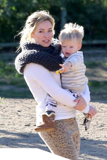 Hilary Duff and Luca Take the Pups to the Dog Park in Hollywood