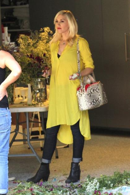 Gwen Stefani Covers up the Baby Bump in Hollywood, CA