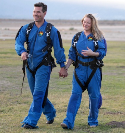 Eddie Cibrian volunteered to throw his wife out of a moving plane (for charity!)
