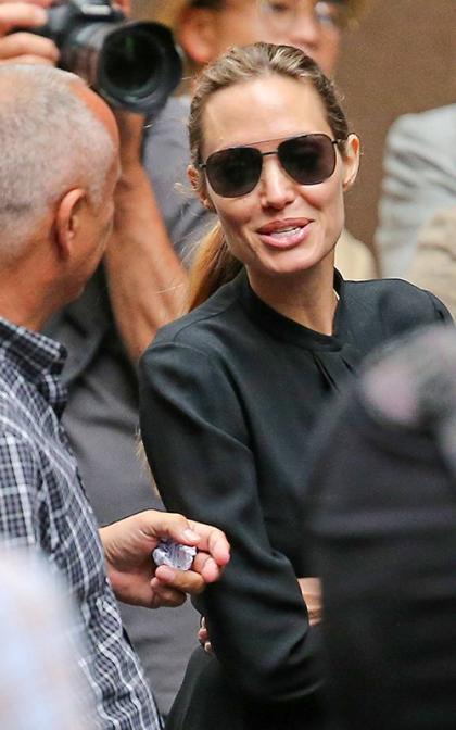 Angelina Jolie: First Day Filming 'Unbroken' in Sydney