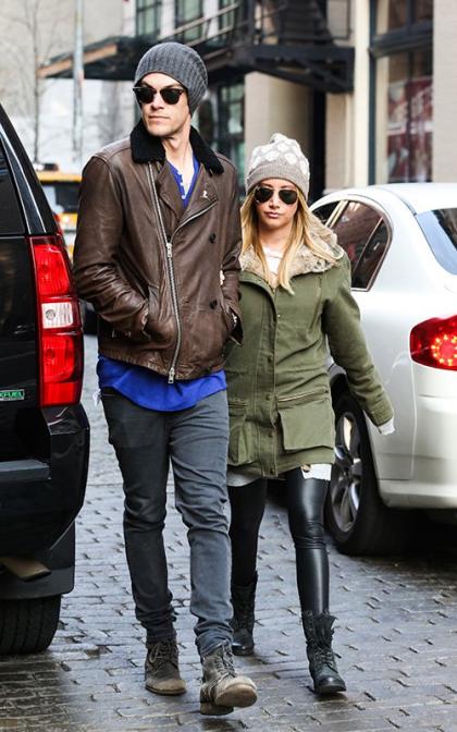 Ashley Tisdale and Christopher French Bundle Up in Soho