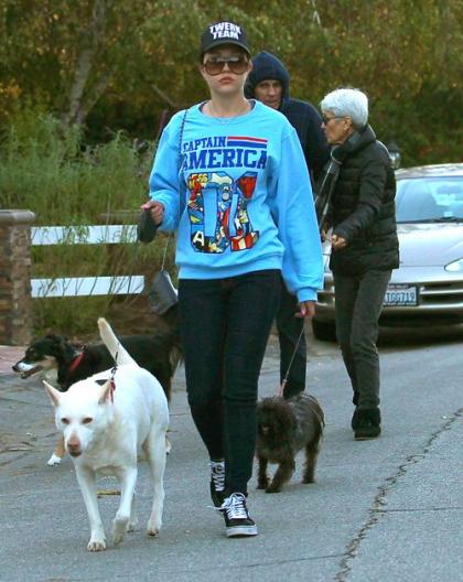 Amanda Bynes Takes the Doggies for a Walk Alongside Her Parents
