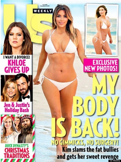 Kim Kardashian shows off her 'post-baby body' on the new cover of Us Weekly