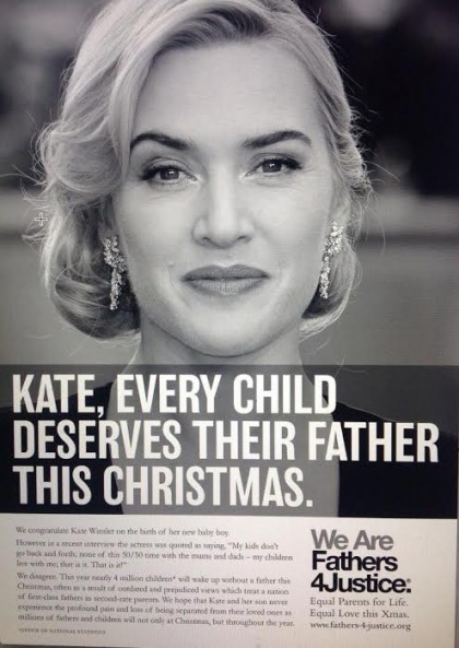 Kate Winslet threatens legal action over custodial rights advocacy group's ads