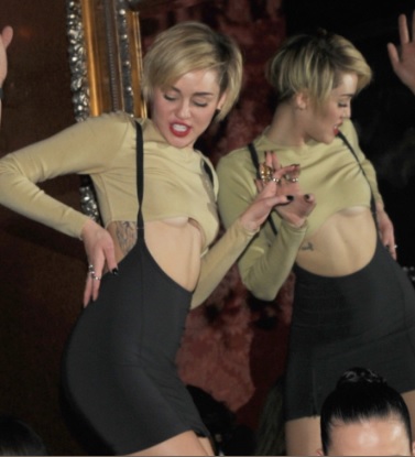 Miley Cyrus Sexy Outfit At Britney Piece of Me grand opening in Las Vegas