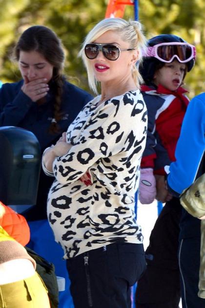 Gwen Stefani Sports the Baby Bump on the Snowy Slopes