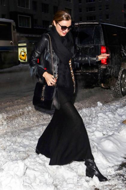 Miranda Kerr Braves the Snow and Ice of New York City