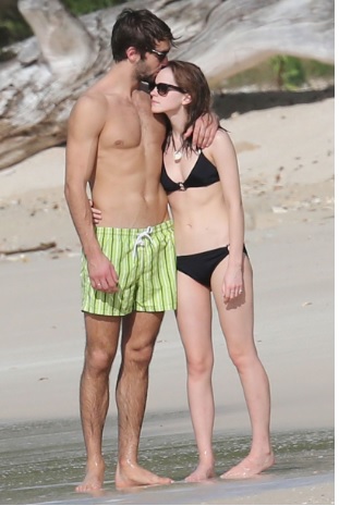 Emma Watson Sexy Black Bikini on Beach Holiday with New Boyfriend