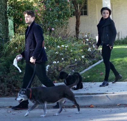 Mila Kunis & Ashton Kutcher will walk their dogs together, but not a red carpet