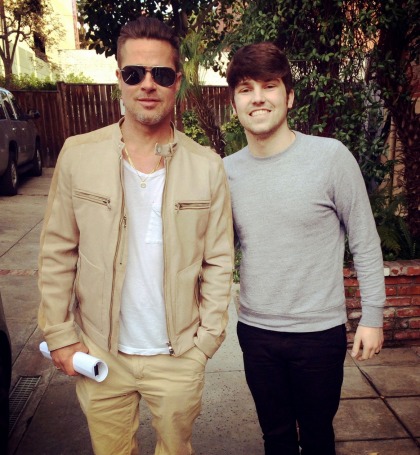 Brad Pitt was in Pasadena, holding a 'secret script?: what's this all about'