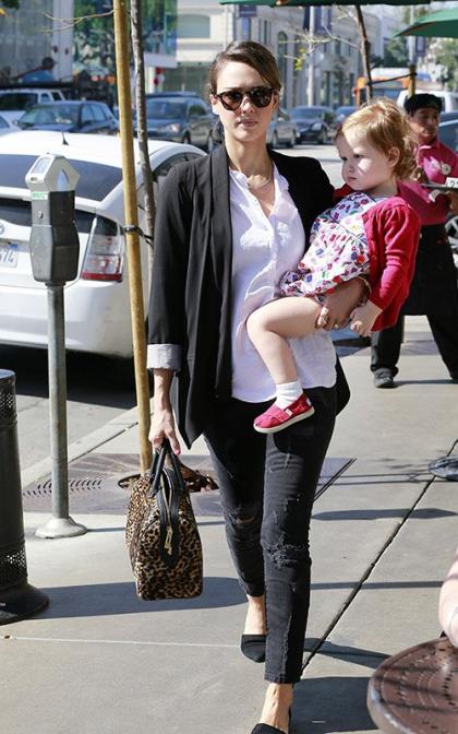 Jessica Alba and Baby Haven Go out for Valentine's Breakfast
