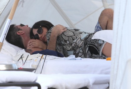 Simon Cowell & Lauren take baby Eric to Miami for a pap session on the beach