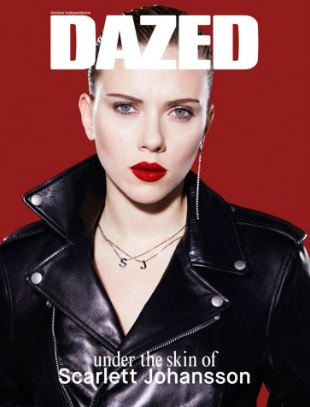 Scarlett Johannson Slicked Back Hair on the Cover of Dazed & Confused Spring 2014
