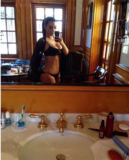 Kim Kardashian Posts Bathroom Bikini Selfie