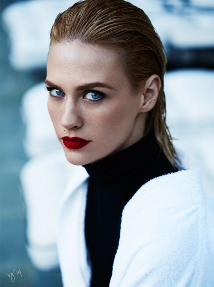 January Jones' beauty tip: don't overpluck, 'a strong brow makes you look younger'