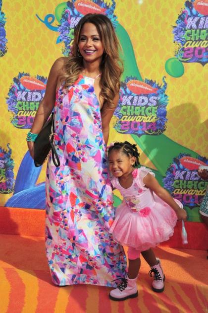 Christina Milian Brings Darling Daughter to 2014 Kids' Choice Awards
