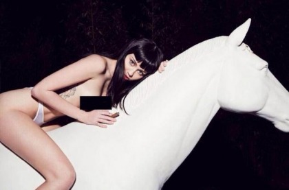 Miley Cyrus Topless On A Horse