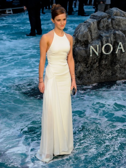 Emma Watson in white Ralph Lauren at UK 'Noah' premiere: lovely or too bridal'