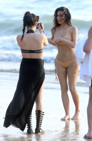 Kim Kardashian Famous Butt In Thong Bikini For PhotoShoot In Thailand