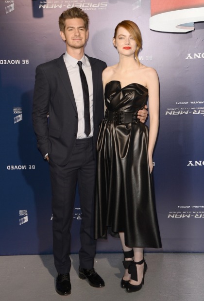 Emma Stone in black faux-leather Lanvin at Paris premiere: love it or hate it?