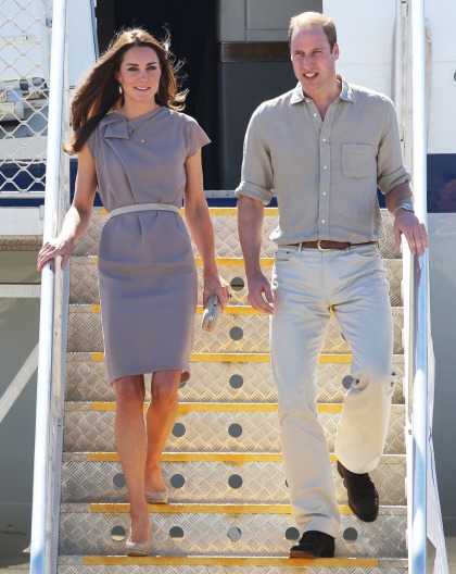 Duchess Kate wears beige Roksanda Ilincic, talks about George's 'fat rolls'