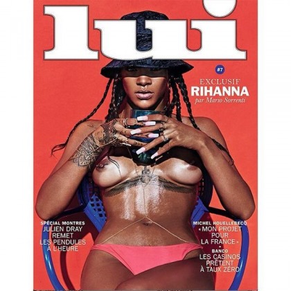 Rihanna Poses Topless for Lui Magazine