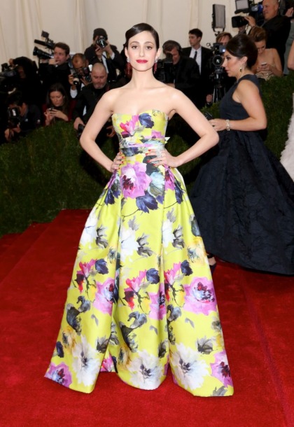 Emmy Rossum in Carolina Herrera at the Met Gala: gorgeous or floral nightmare?