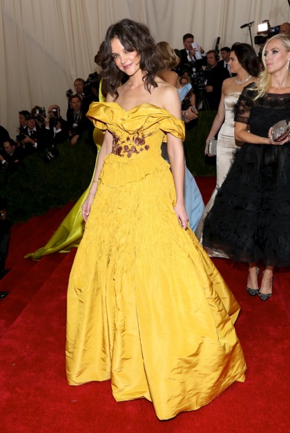Katie Holmes in mustard Marchesa at the Met Gala: whimsical or terrible?