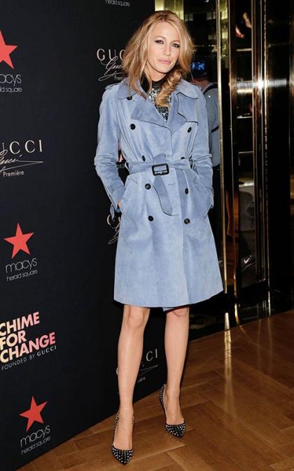 Blake Lively Plugs Gucci's 'Chime for Change' Campaign in NYC