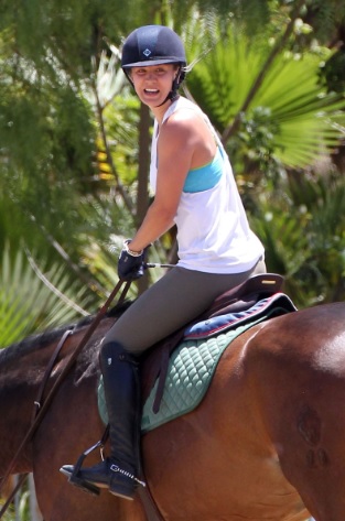 Kaley Cuoco Riding her Horse in LA