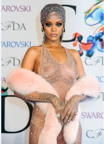 Rihanna Flashes Her Boobs At CFDA Fashion Awards 2014