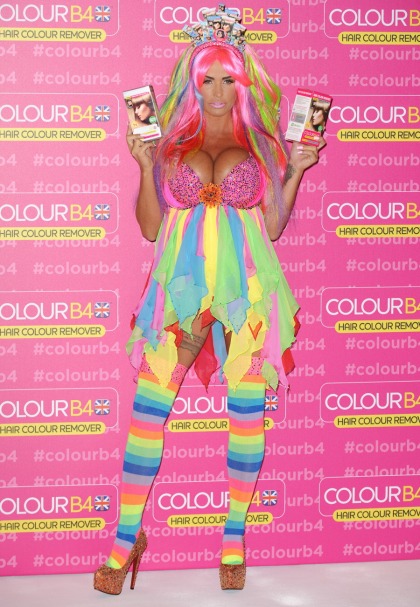 Katie Price dresses up like a cracked-out Rainbow Brite: fabulous, fun or fug?