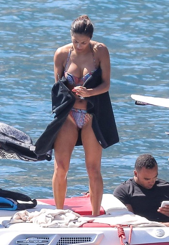 Nicole Scherzinger Bikini on a Boat in the Mediterranean