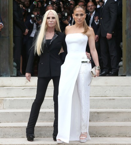 Jennifer Lopez in a half-dress, half-trouser Versace: bizarre or fabulous?
