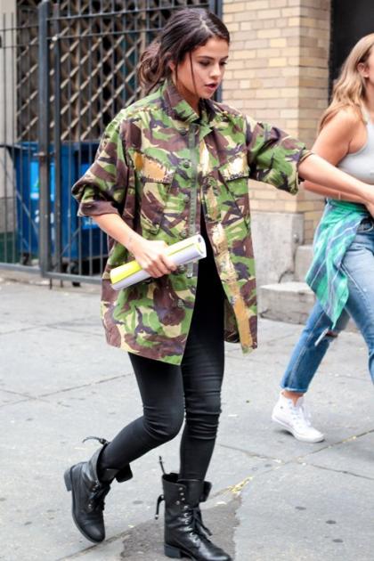 Selena Gomez Decked Out in Camo After New York City Night Out