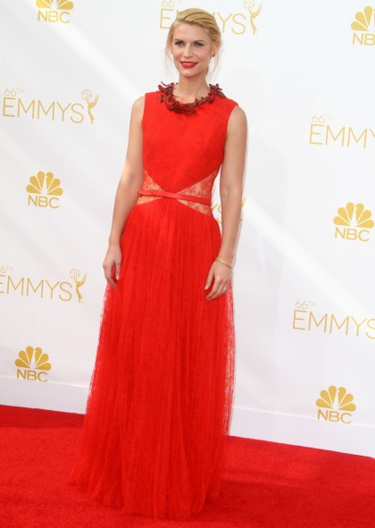 Claire Danes wore a red version of Kim Kardashian's wedding gown to the Emmys