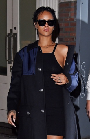 Rihanna Arriving at a Recording Studio in New York City