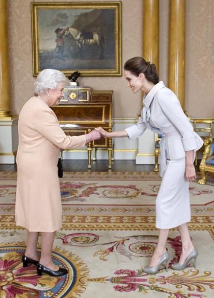 Angelina Jolie Honored by Queen Elizabeth II at Buckingham Palace