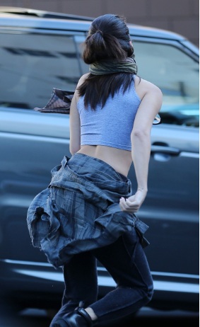Selena Gomez Arriving at a Recording Studio