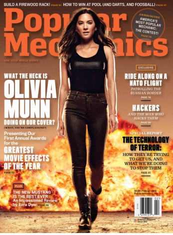 Olivia Munn Hot Cleavage on Popular Mechanics February 2015 Cover