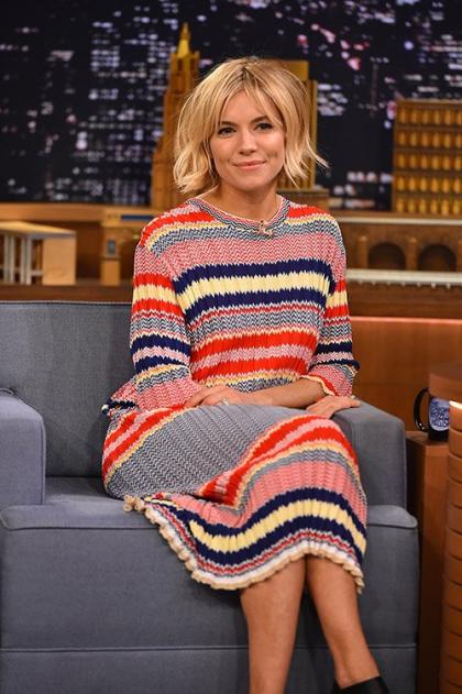Sienna Miller is Striped and Sexy on 'The Tonight Show Starring Jimmy Fallon'