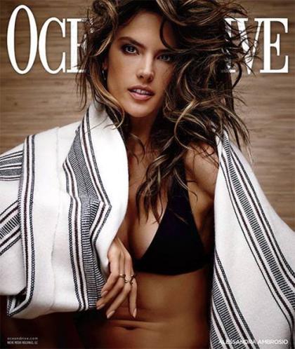 Alessandra Ambrosio Fronts February 2015 Issue of Ocean Drive Magazine