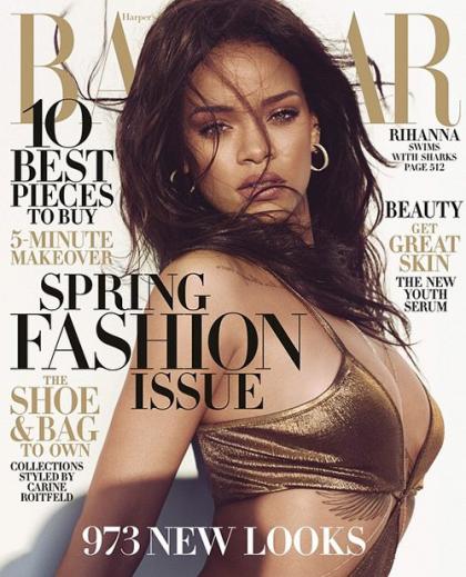 Rihanna is a Sexy Shark Swimmer for Harper's Bazaar March 2015