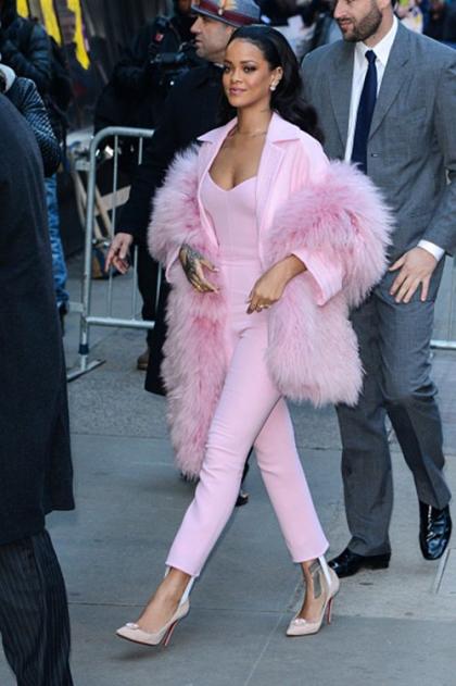 Rihanna is Pretty in Pink at 'Good Morning America'